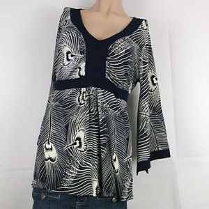 Ingo navy & white blouse very soft Size 1x